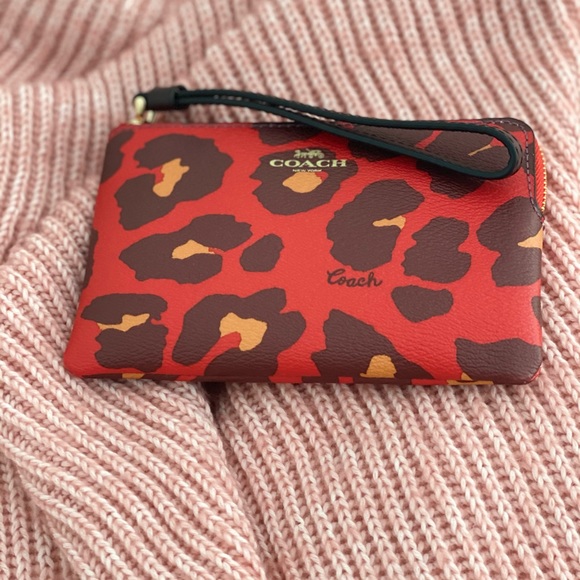 🆕 COACH | Poppy Leopard Anna Foldover Crossbody Clutch Shoulder Bag & Wristlet - Picture 12 of 15